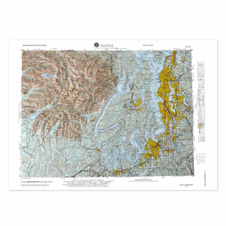 Map Shop - Wholesale Map - Seattle, WA Raised Relief Map by Hubbard