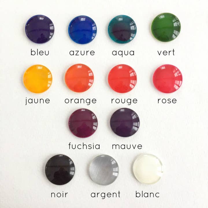 Turquoise polka dot earrings stainless steel azurine glass for wholesale by Azurine