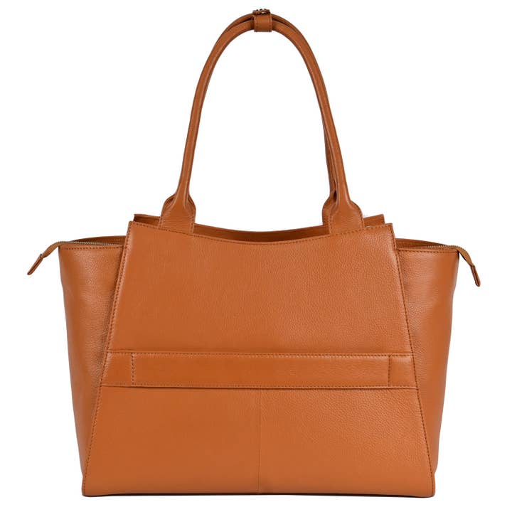 Socha - Wholesale Laptop Bag - Women's - laptop bag/business bag leather - caddy cognac 17 inch1