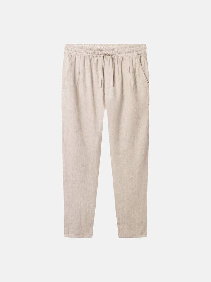 Pantalon en mélange de lin - Fugu-Blanc pour la vente par COLOURS & SONS