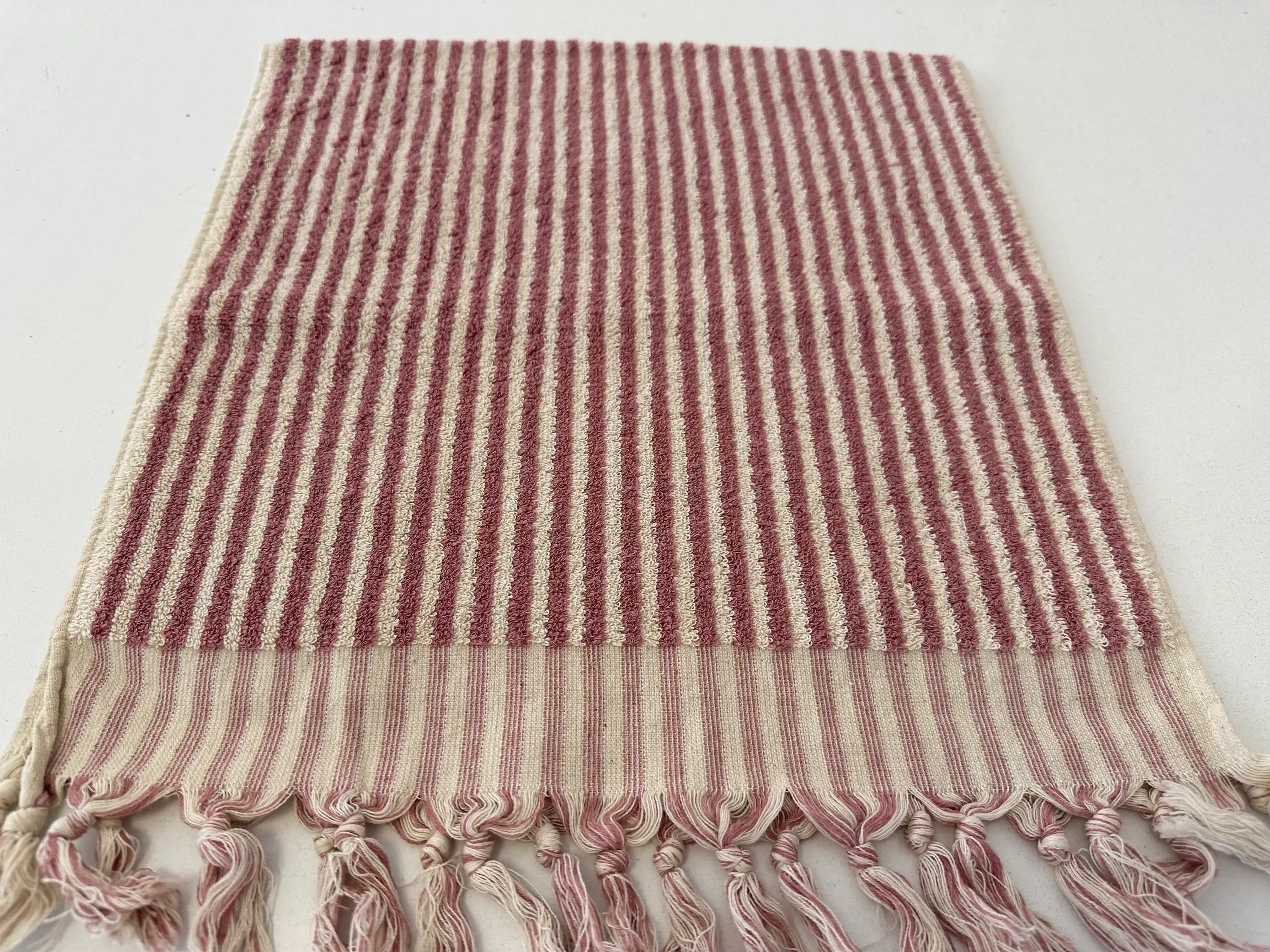 YURTLUS - Wholesale Hand towel - Organic Stripes Series - Hand Towel 18x 37,Soft Thick Towel, Kitchen Towel - Old Rose7