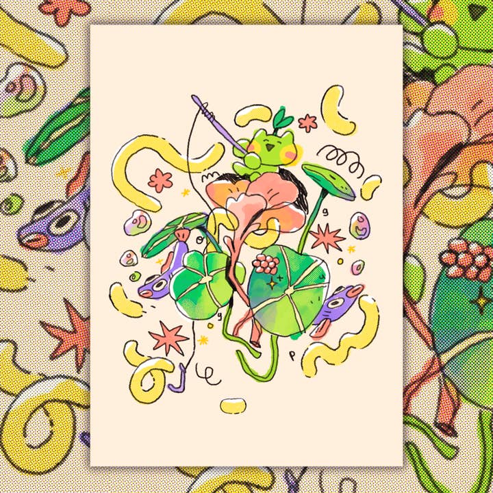 Stampa artistica Pond Fishing ✿ per la vendita all'ingrosso da parte di pogpals