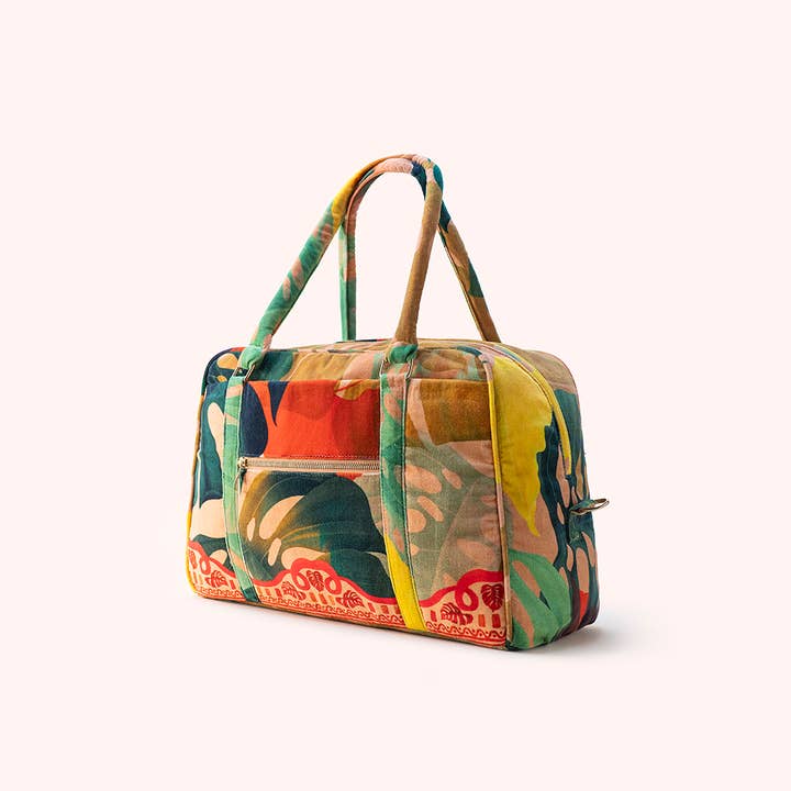Green *SS26* Luxe Weekender Bag - Exotic Leaves for wholesale on Faire3