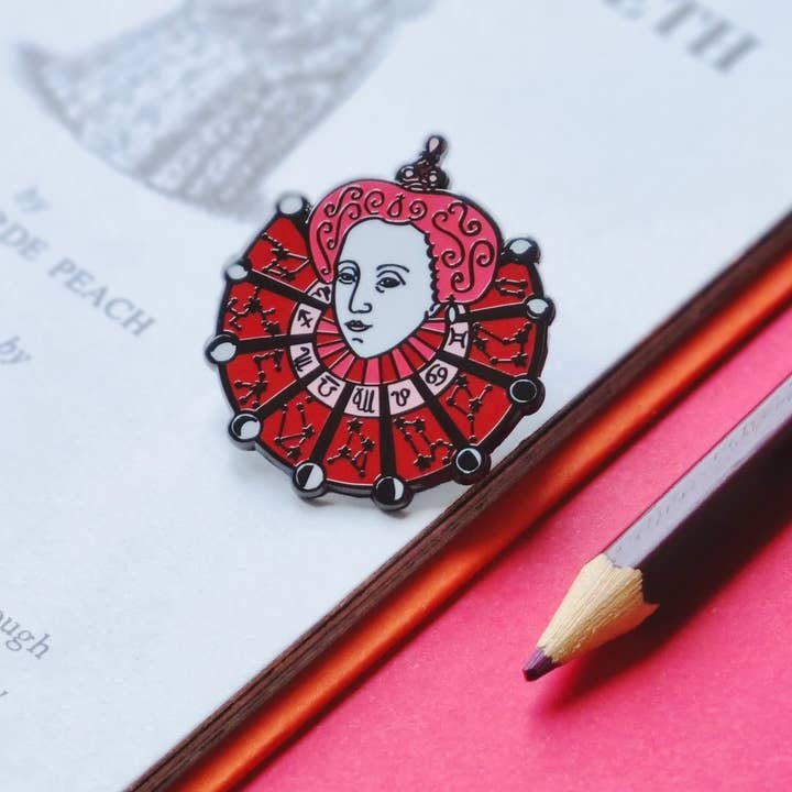 Queen Elizabeth I Enamel Pin The Tudors for wholesale by Laura Crow Illustration