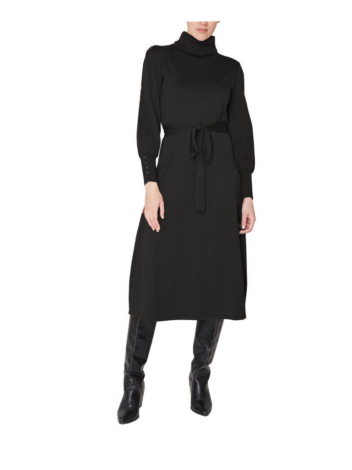 Julia Jordan - Wholesale Dress - Women's - Turtle Neck Fit & Flare Sweater Dress0