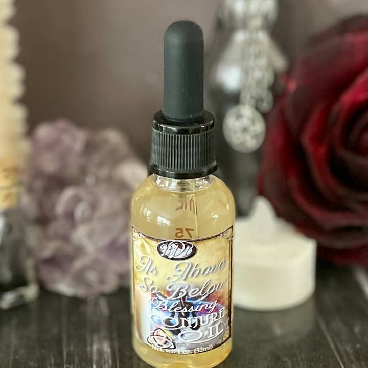 Black Dahlia Boutiques - Vente Accessoire de méditation - Huile pour conjure Blessings & Balance | Outils magiques | Witchcraft