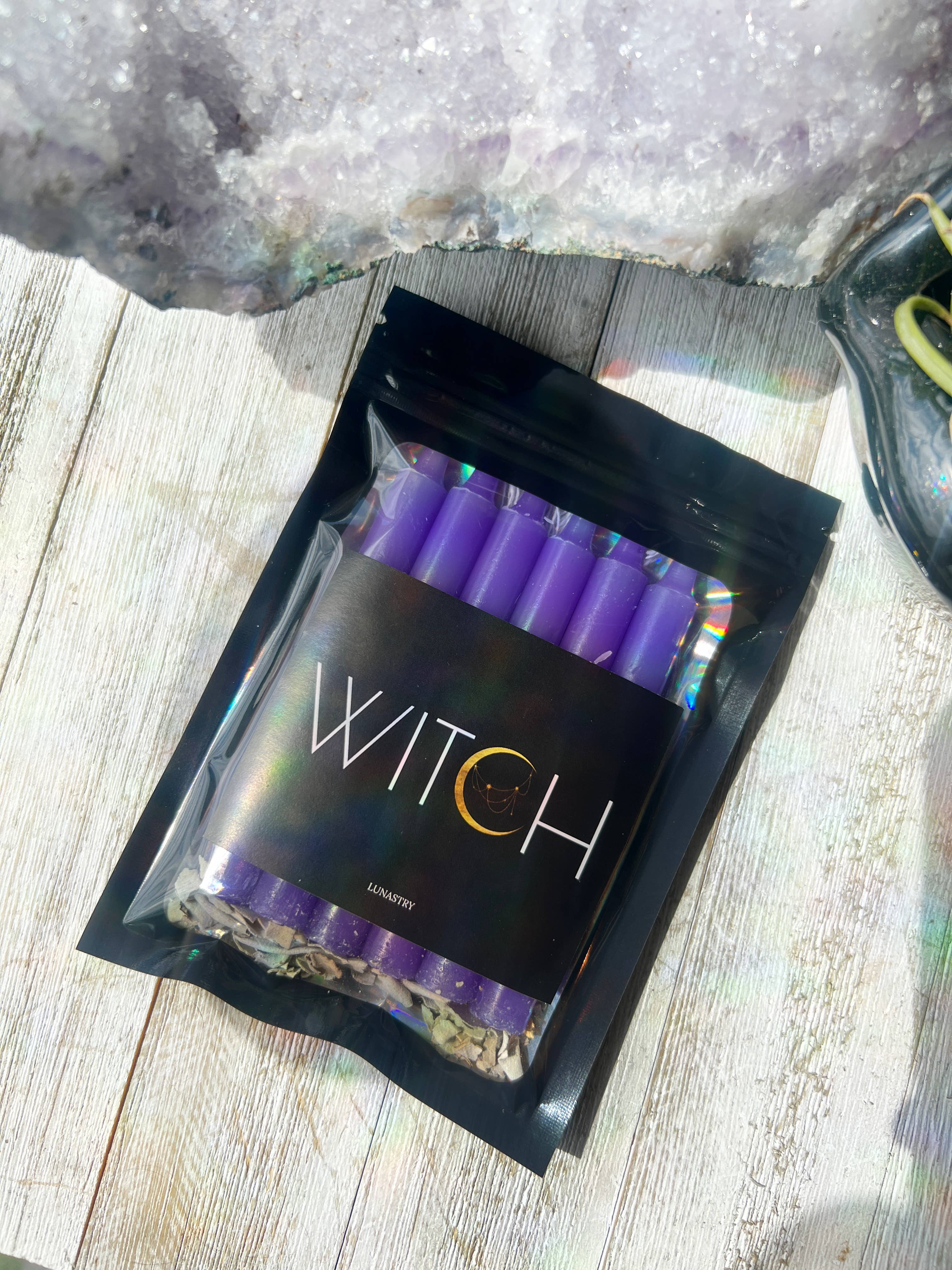 Lunastry - Wholesale Meditation Supplies - Intuition Spell Purple Candle Kit0