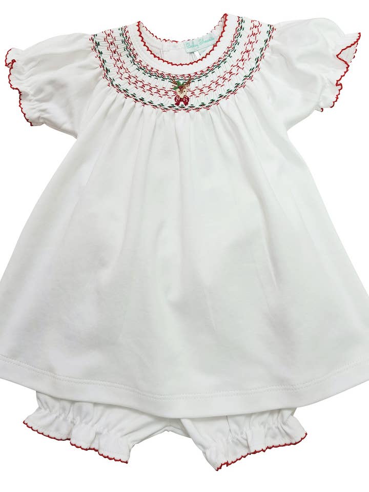 Abito bishop Pima da bambina della collezione Reindeer per la vendita all'ingrosso da parte di Baby Threads