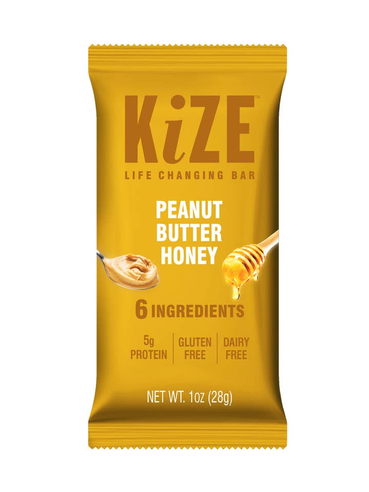 Peanut Butter Honey, Protein Snack Bar, 1oz, 24ct for wholesale by KiZE Life Changing Bars