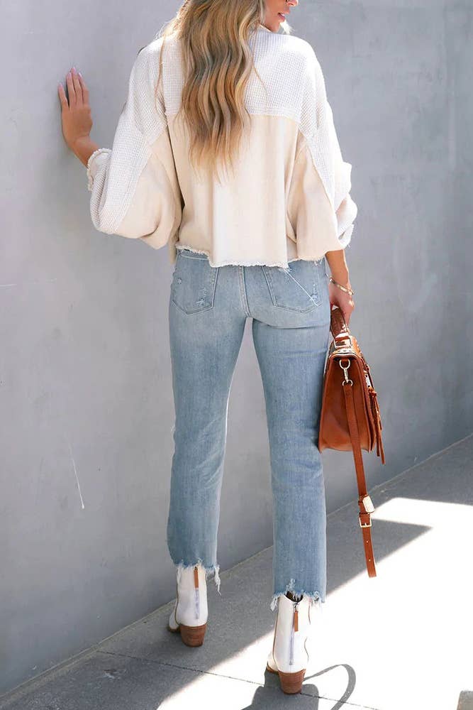 UNISHE - Venta al por mayor Sobrecamisa - Mujer - Chaqueta corta con botones de punto gofre liso ZK72210