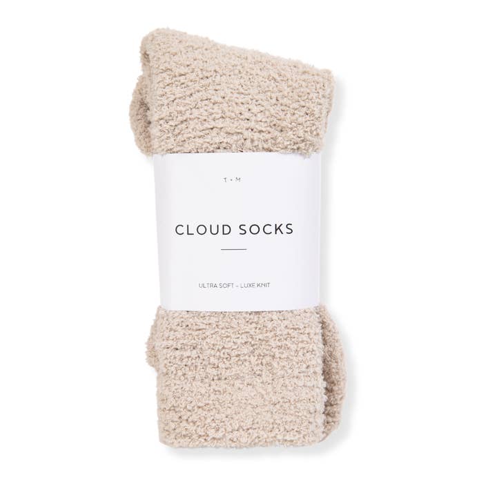 Luxe Cloud Socks by Sweet Dreams in Beige for wholesale by Unboxme