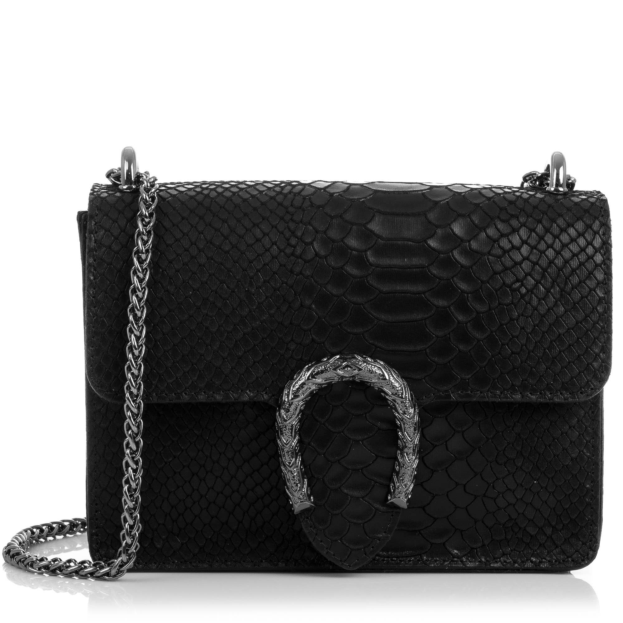 FIRENZE ARTEGIANI – Mala com alça superior – Mulher por atacado – Bolsa Feminina Lorenza de Camurça em Couro Legítimo com Estampa de Cobra0