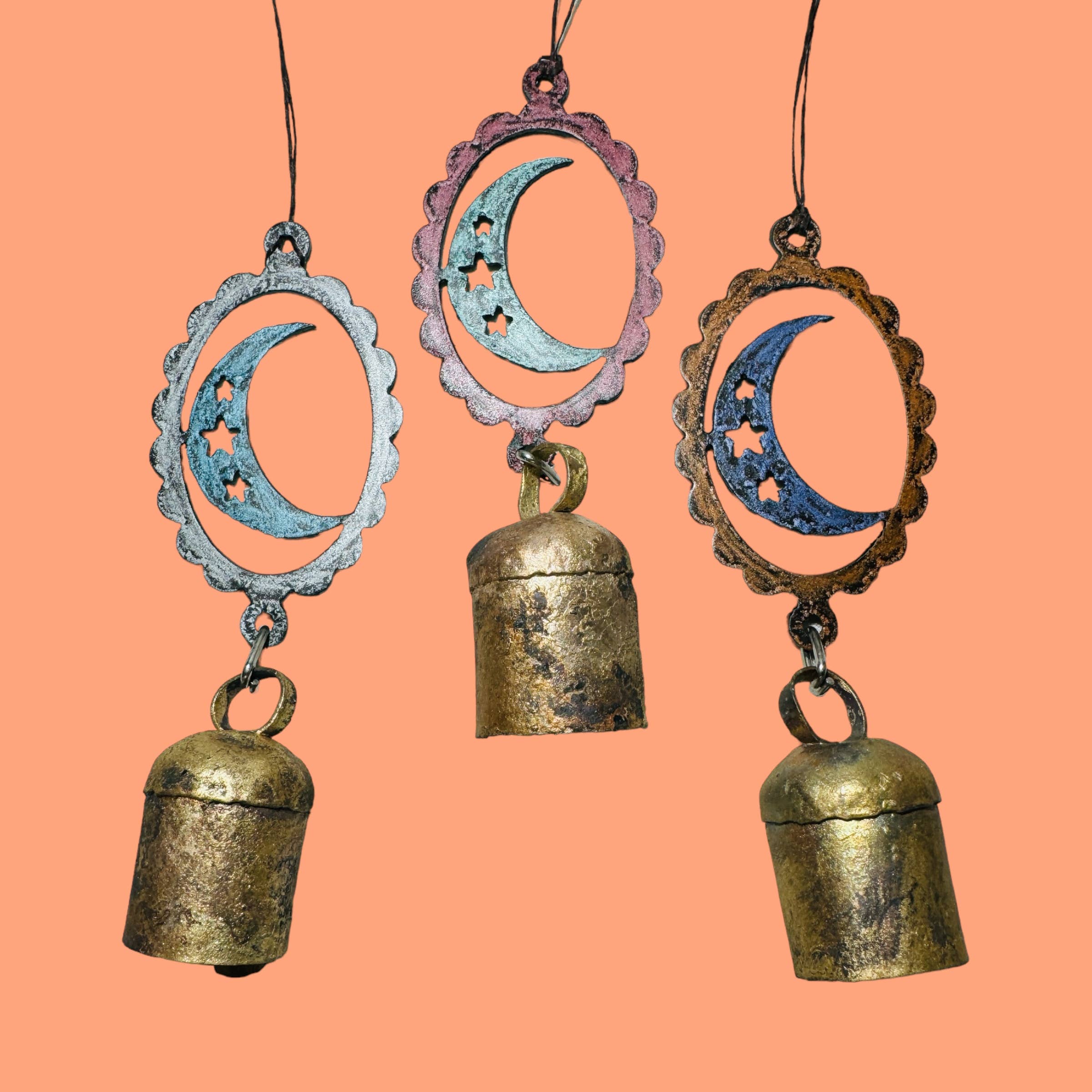 Whimsies - Wholesale Ornament - Maanornament met windgong – schattig cadeau voor tuin en auto10