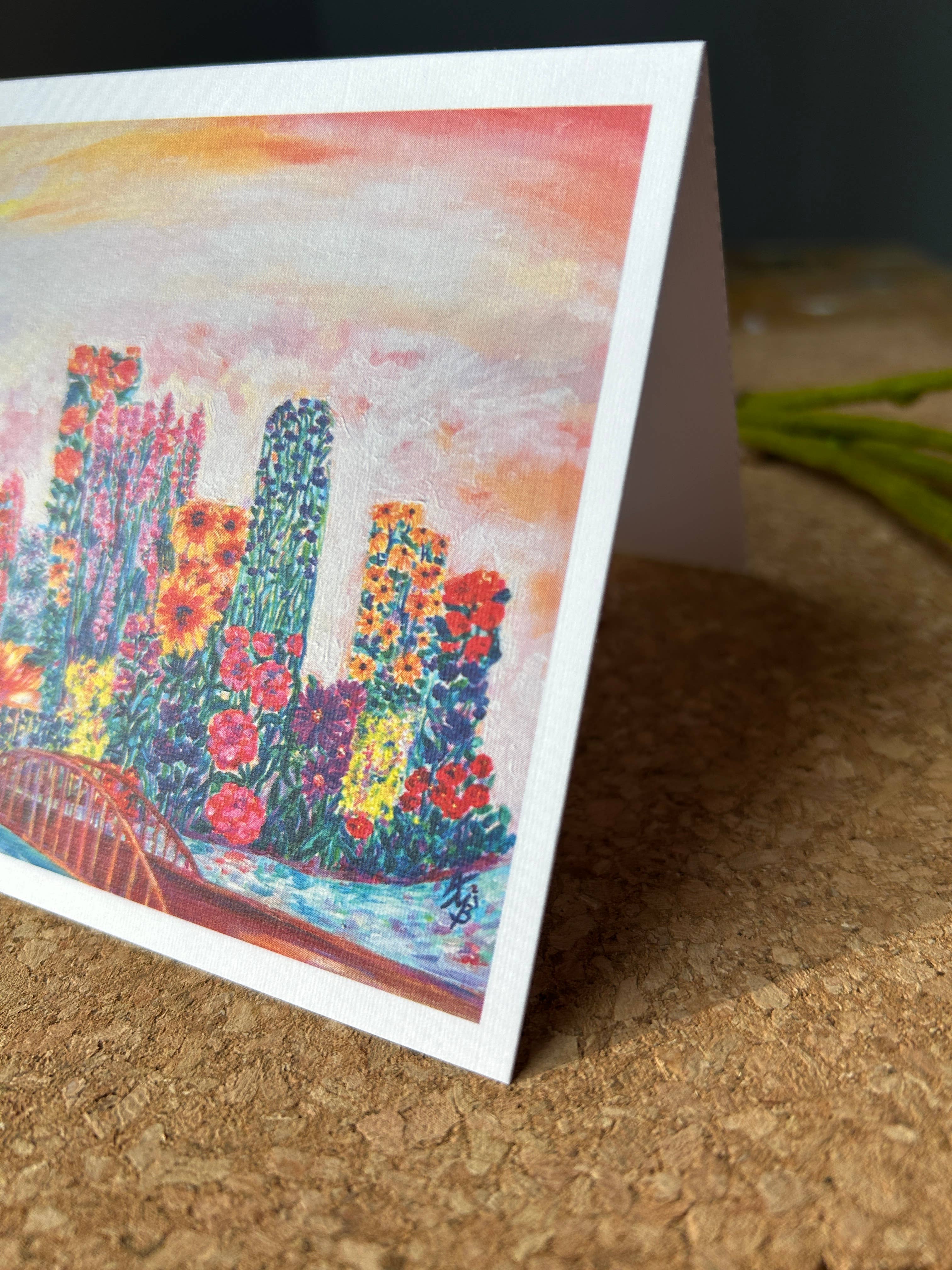 Ally Bartoszewicz Art - Wholesale Everyday Greeting Card - "Pittsburgh in Bloom!" folded greeting card 2