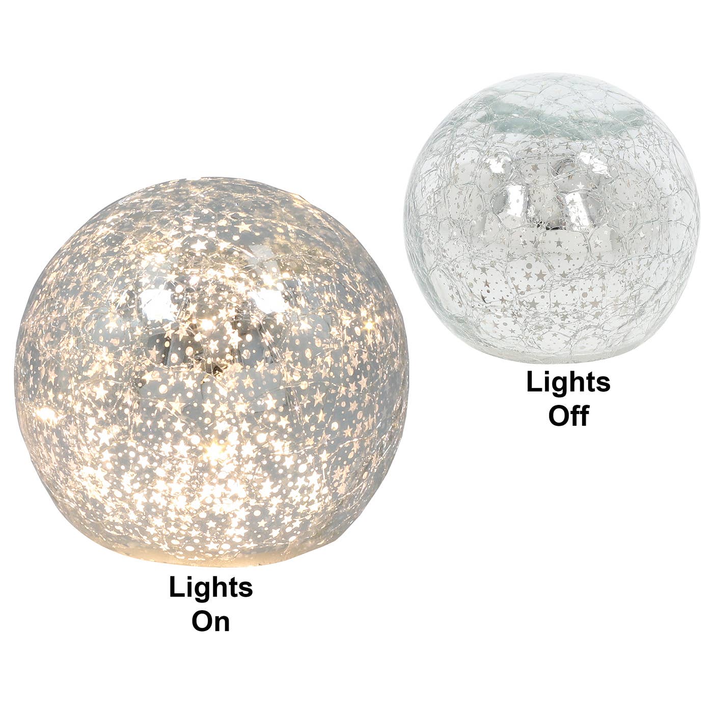 Joe Davies - Wholesale Christmas Decoration - LED Crackle Silver Ball 10cm2