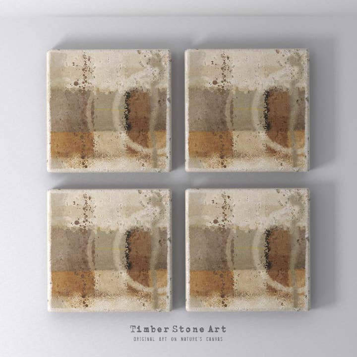 MAIN_ABS33_788 - Set Of 4 Natural Stone Coasters for wholesale by Timber Stone Art