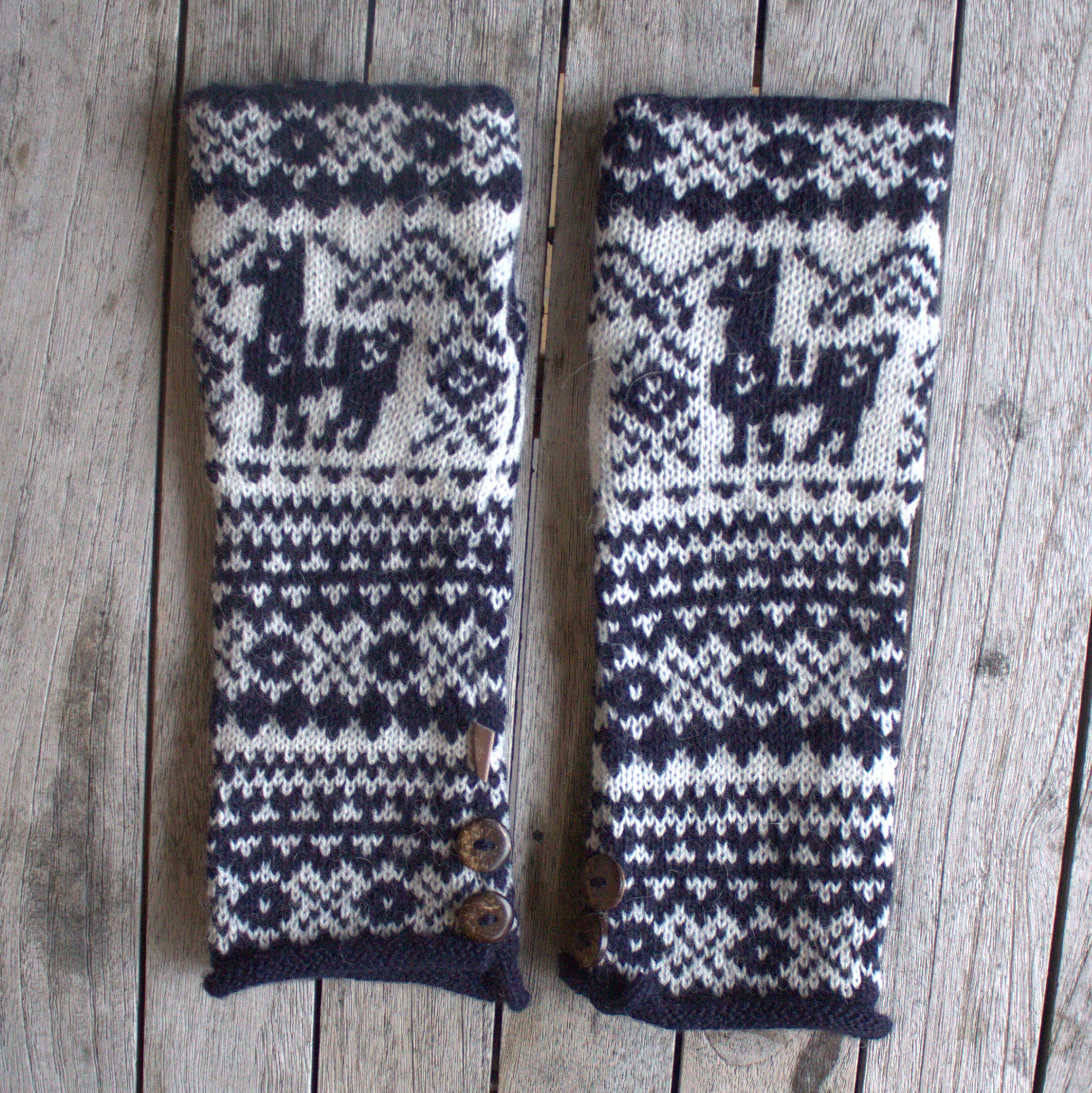 Samantha Holmes Alpaca Clothing and Gifts - Wholesale Mittens - Women's - Alpaca Fair Isle Fingerless Gloves12