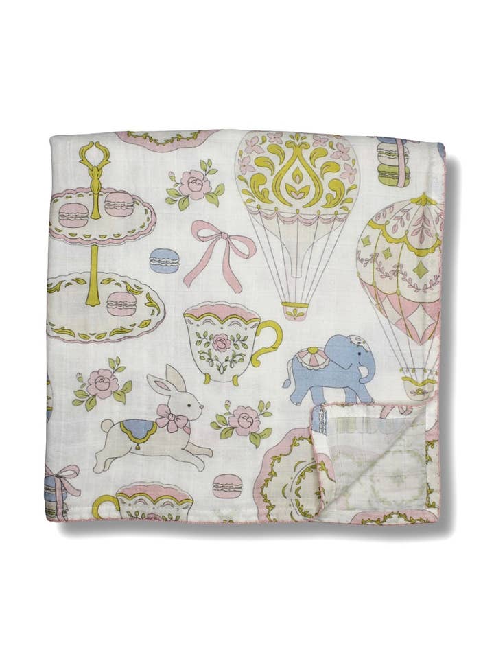 Dreamy Carousel Muslin Blanket for wholesale by Little Threads