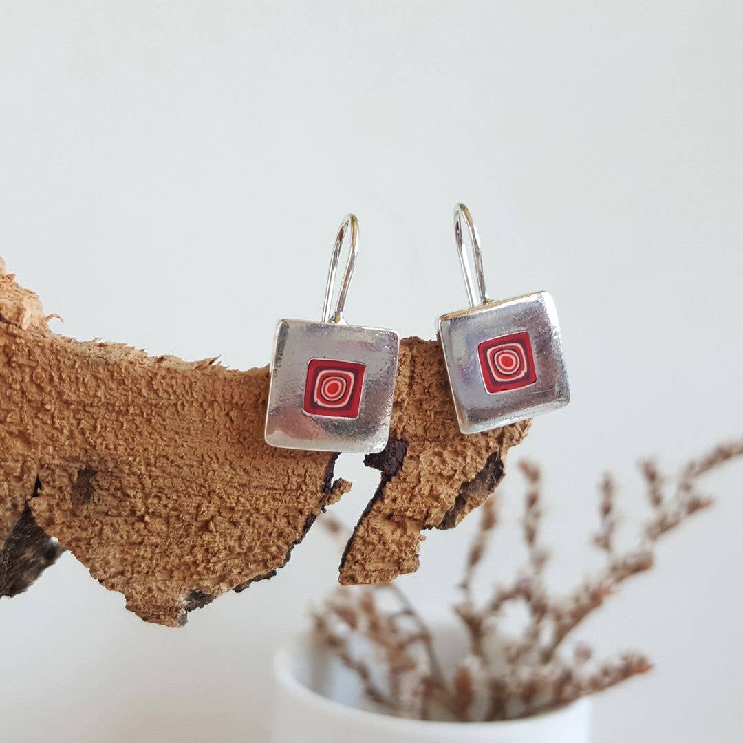 PASTACUITA – wholesale Hängande örhängen – Runda örhängen med hake i italiensk Millefiori-teknik15