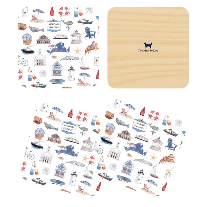 Martha's Vineyard Forever! Coasters (Boxed Set Of Four) for wholesale by The Muddy Dog