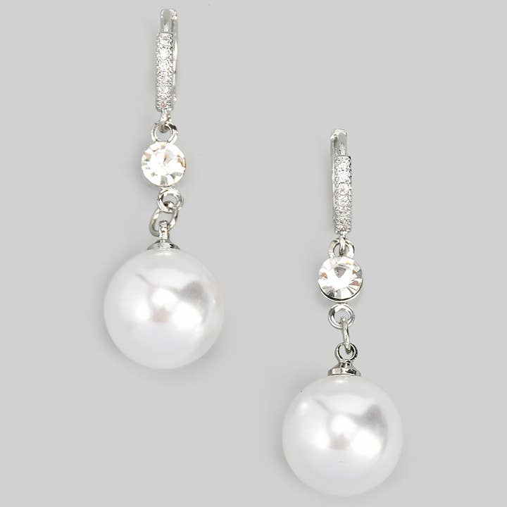 ARGOLAS CZ COM PÉROLAS PENDURADAS por atacado de Girly