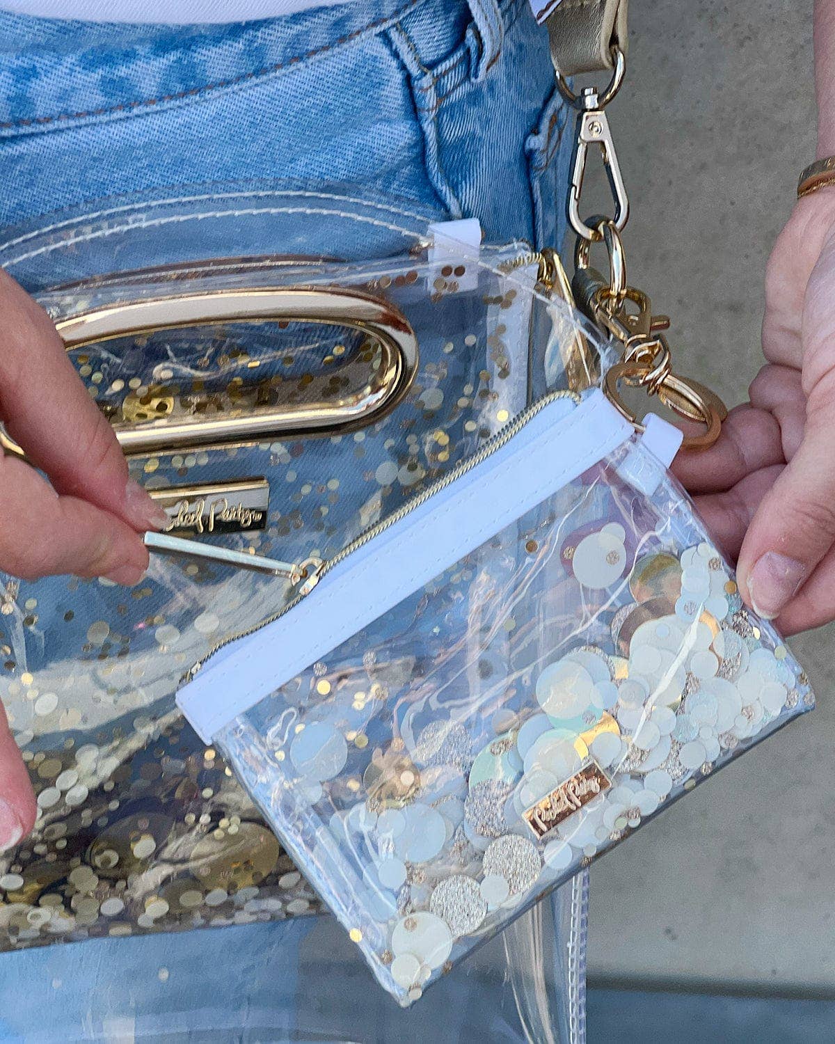 Packed Party - Wholesale Keychain - Women's - Good As Gold Confetti Mini Wallet Keychain2