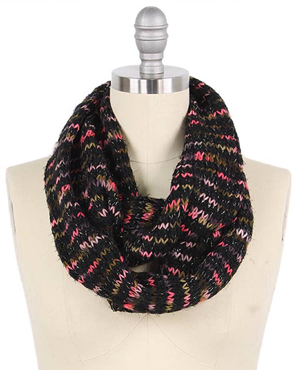 Jewelry Max - Wholesale Scarf - Women's - ( #003 )  COLOR YARN KNIT INFINITY SCARF0