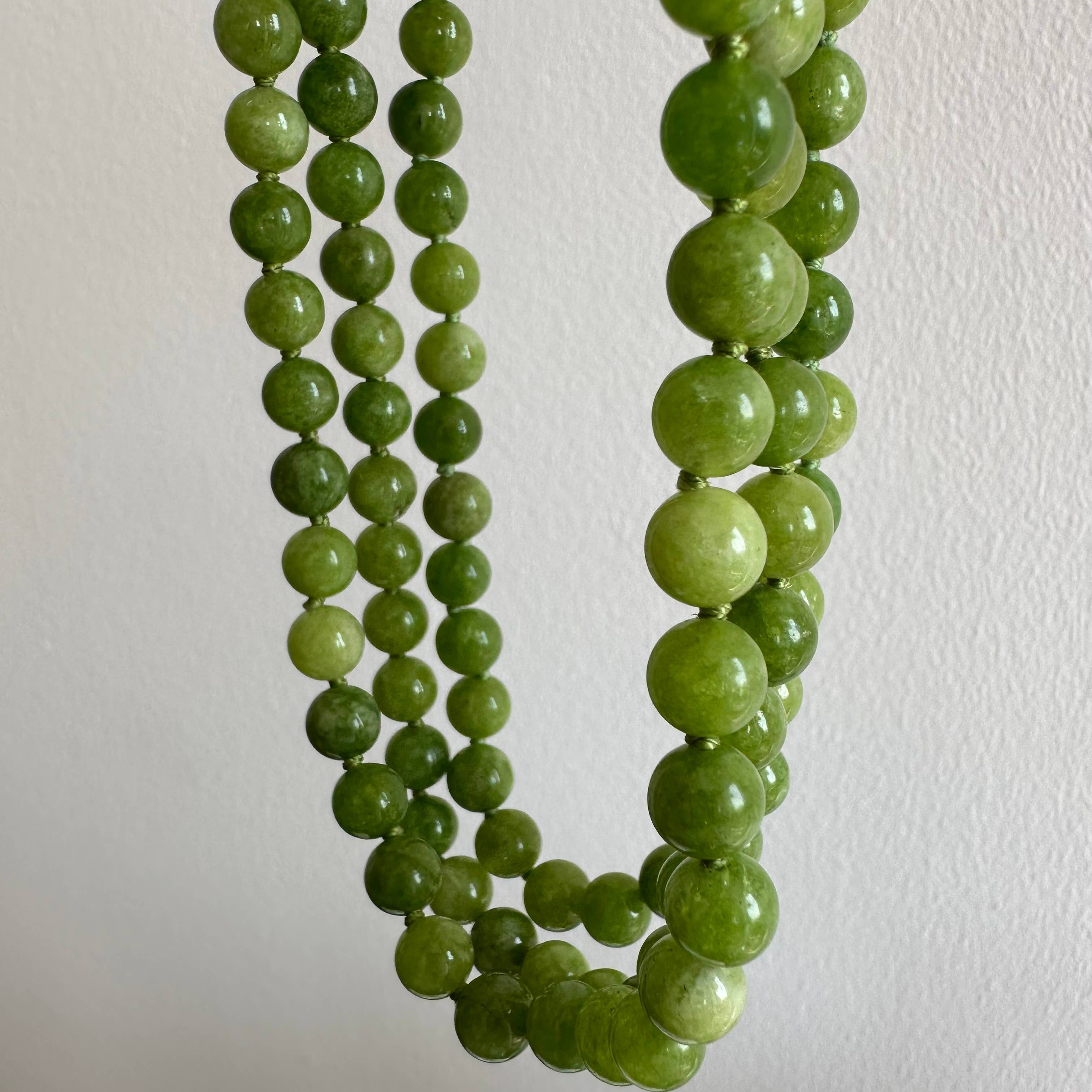 Anokhi Green | Handmade Gemstone Jewelry - Wholesale Beaded/Pearl Necklace - Jade Necklace | Green Round Beads | Green Gemstone Jewelry3