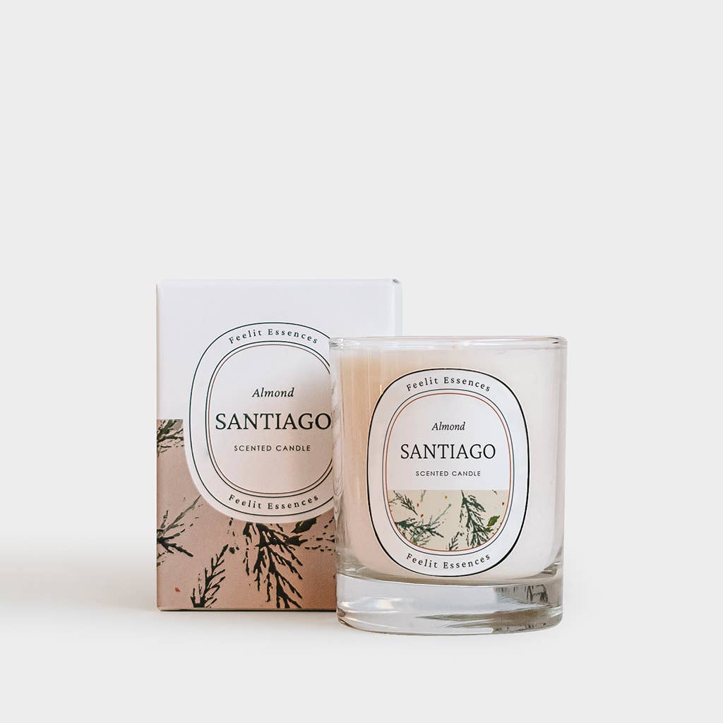 FEELIT-ESSENCES - Wholesale Jar/Filled Candle - Soy scented candle. Almond. Santiago Collection 180g