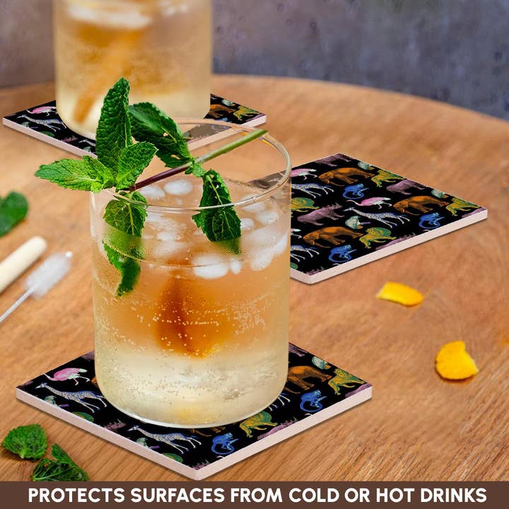 3dRose - Wholesale Coasters - 3dRose, Colorful Wild Animals Pattern, Coaster2