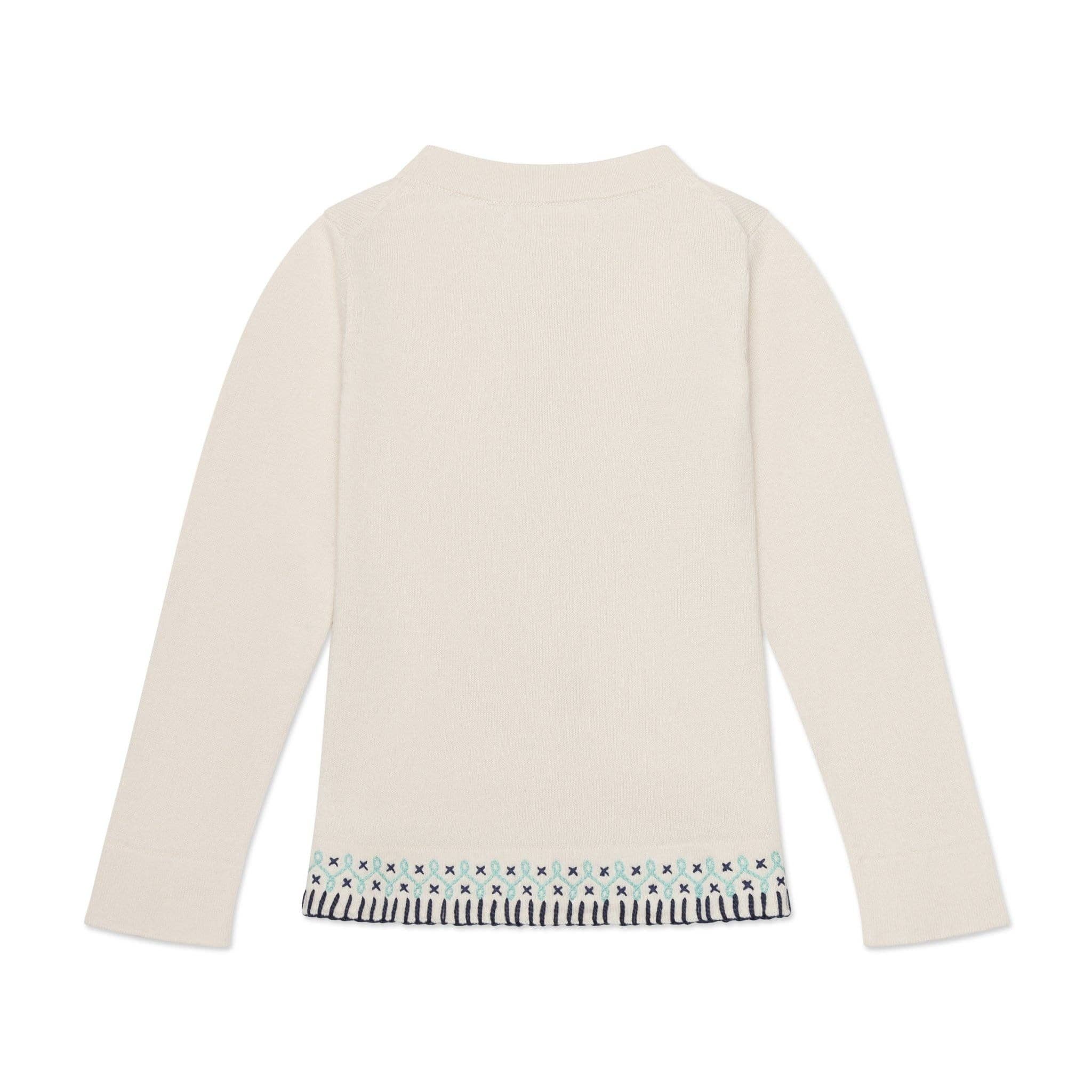 Elfenbein Bio-Cardigan mit Stickerei für den Großhandel auf Faire2