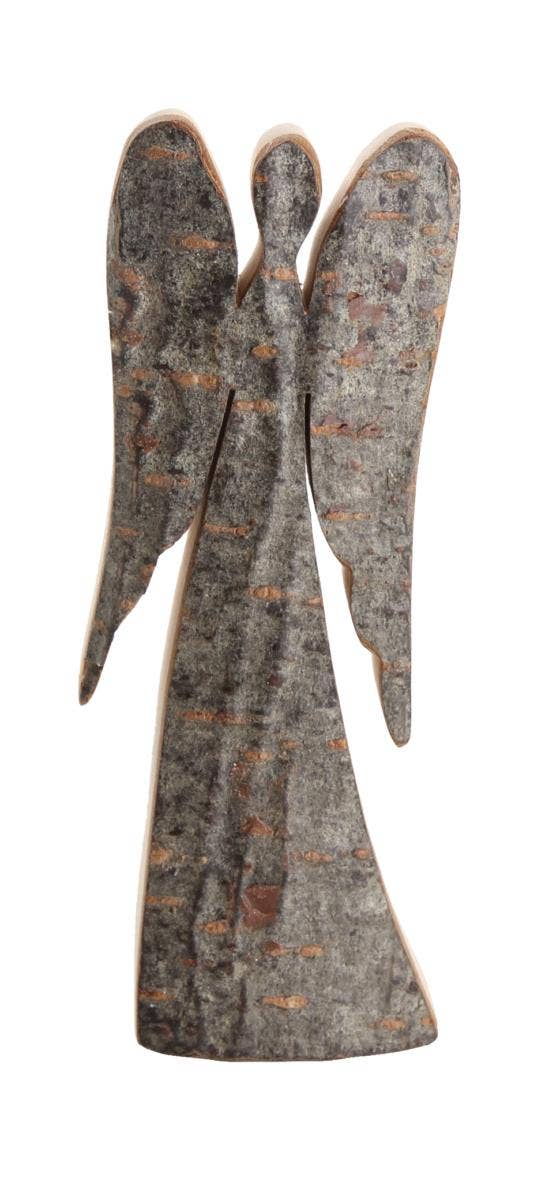 Dolfi - Vente Sculpture - Ange gardien en bois avec écorce, 24 cm0