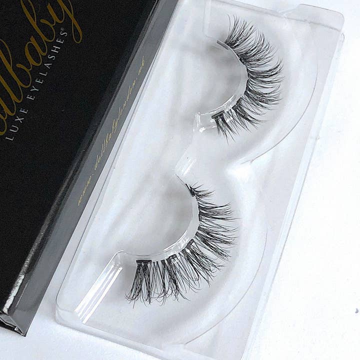 Dollbaby London Lashes - Wholesale False/fake eyelashes - Marbella Magnetic Faux Mink Eyelashes - Clear Band Wispies6