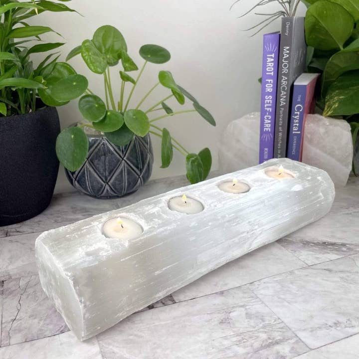 Rock Paradise - Wholesale Candle Holder - Selenite Crystal Candle Holder - Large 4 Holes for Votives