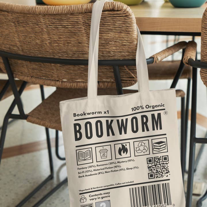 MagicMerchEmporium – wholesale Tote bag – Unisex – “BOOKWORM” Label Tote Bag2