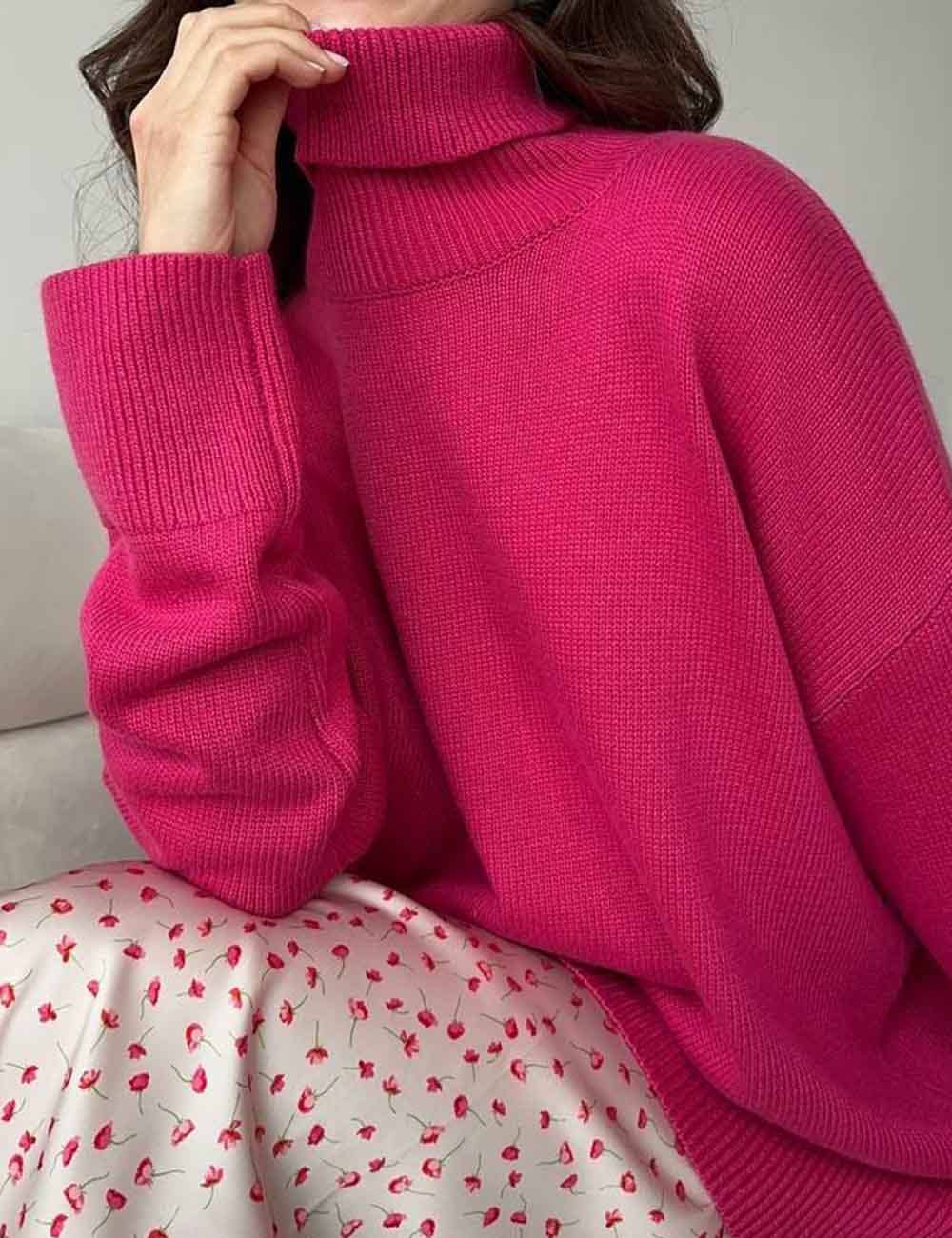 Sweetkama - Wholesale Knit Sweater - Women's - Ladies Solid Color Turthleneck Long Sleeves Knit Sweater19