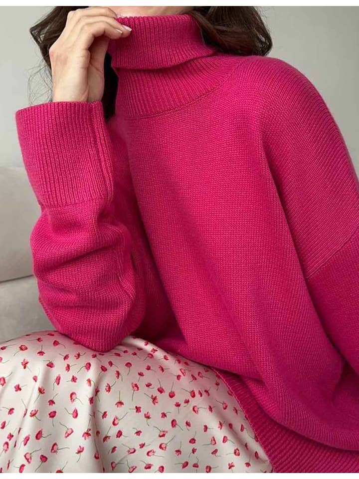 Sweetkama - Wholesale Knit Sweater - Women's - Ladies Solid Color Turthleneck Long Sleeves Knit Sweater19