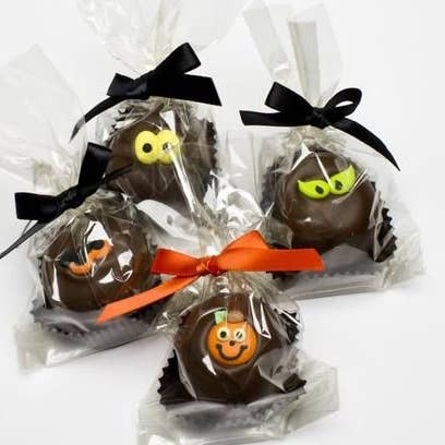 Chocolate Caramel Clouds w/layon Halloween for wholesale by Katie's Candies, Inc.