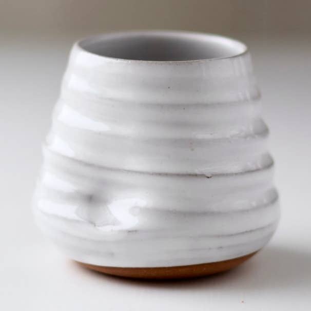 Gravesco Pottery - Wholesale Cocktail/Liquor Glass - Anytime Cup White handmade pottery wine + Cocktail tumbler0