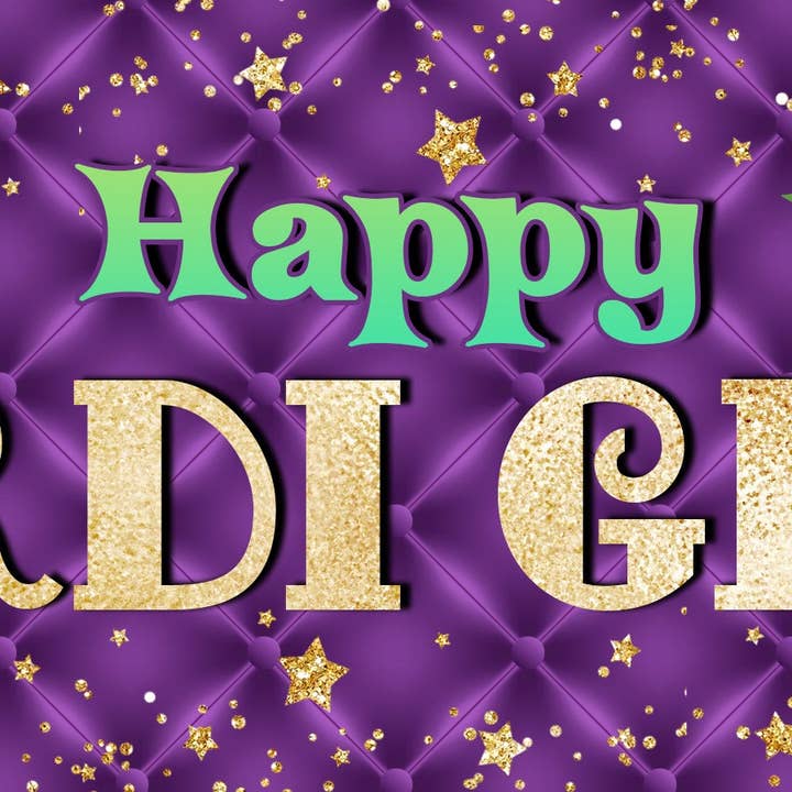 Smile Now Mardi Gras Banner 4pk for wholesale by Paper Dazzle