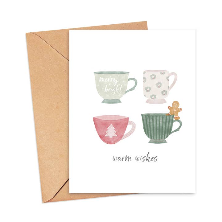 Warm Wishes Christmas Card for wholesale by Dear Lila Paperie