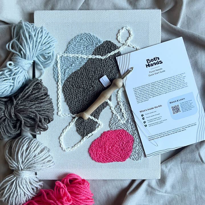 Both Hands Crafts - Wholesale DIY Craft Kit - "Pebbles I" - Punch Needle Kit - Abstract DIY Wall Art