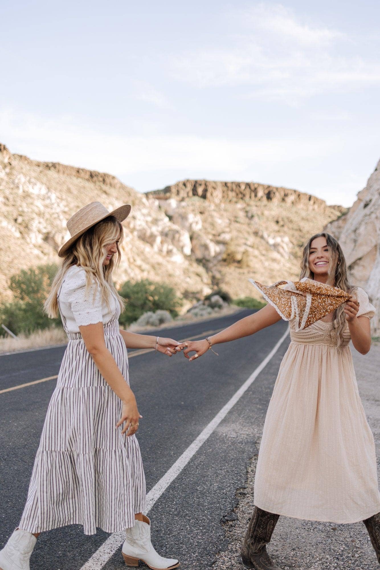 Fehrnvi Apparel - Wholesale Dress - Women's - Elizabeth Overall Dress in Ivory Charcoal2