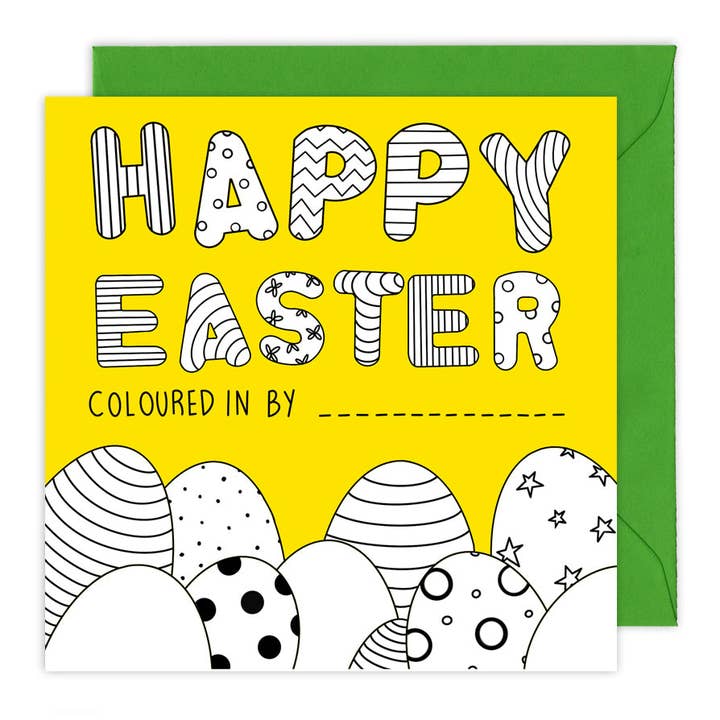 Yeti Cards & Gifts – wholesale Easter card – Colouring In 'Happy Easter' Card