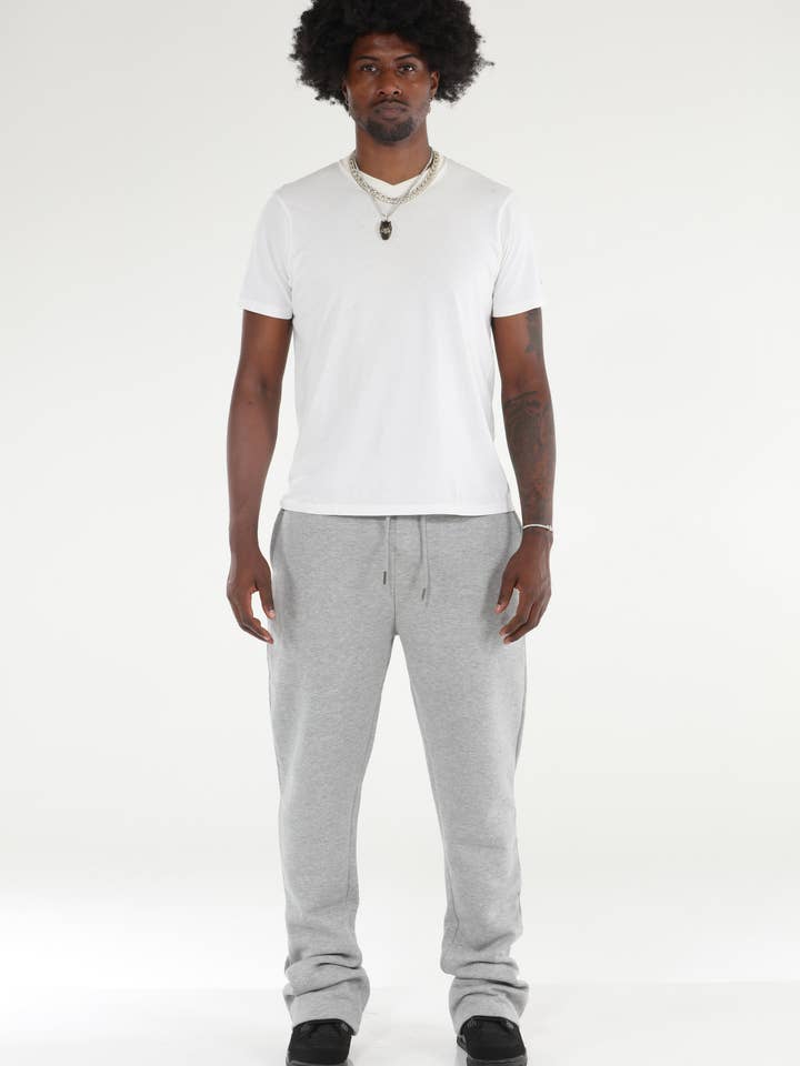 Grå sweatpants med udvidede ben for engroshandel hos Stylo