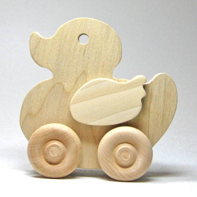 Wood Toy Duck Natural Unfinished Safe and Organic for wholesale by Little Wooden Wonders