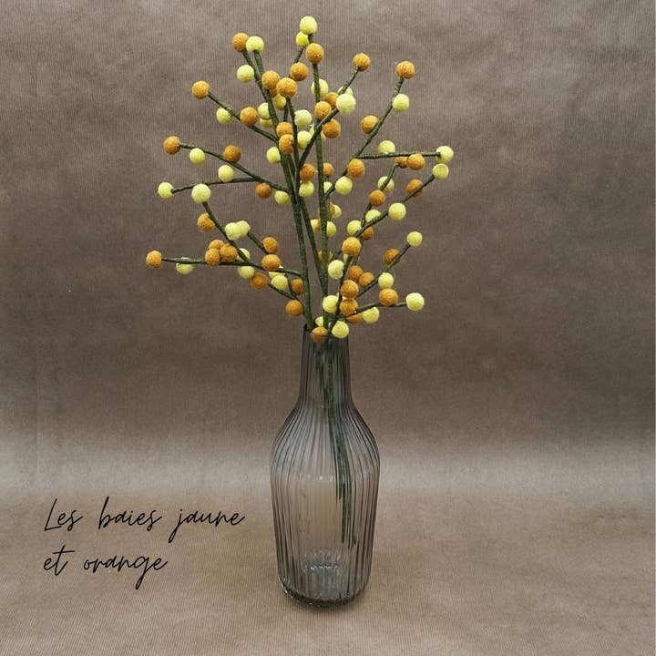 Set med 6 grenar med gula och orange bär - New Heidi för wholesale av New Heidi