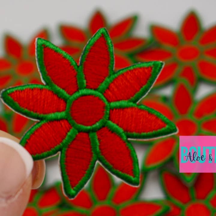 Aloe and Milk Boutique - Wholesale Patch - Kerstbloem Poinsettia, bloemenpatches, kerst5