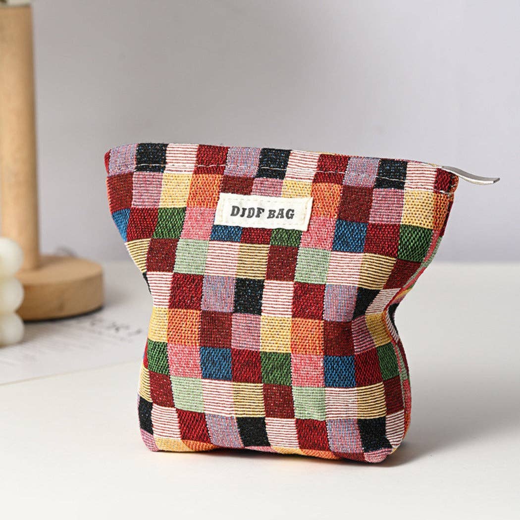 Funkyrel® Atzbranding Limited – Engroshandel Clutch - Dame – Cosbai - Vintage Farverig Patchwork Clutch Taske med Lynlås2