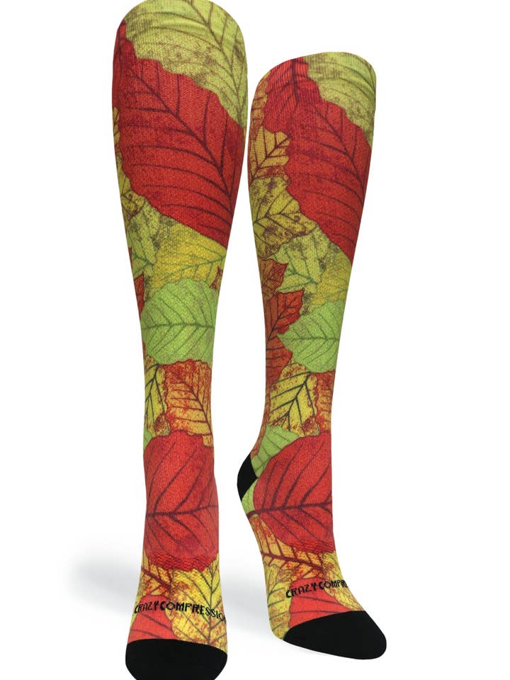 360 Turning Leaves OTC-compressiesokken (standaard en extra breed) voor wholesale door Crazy Compression